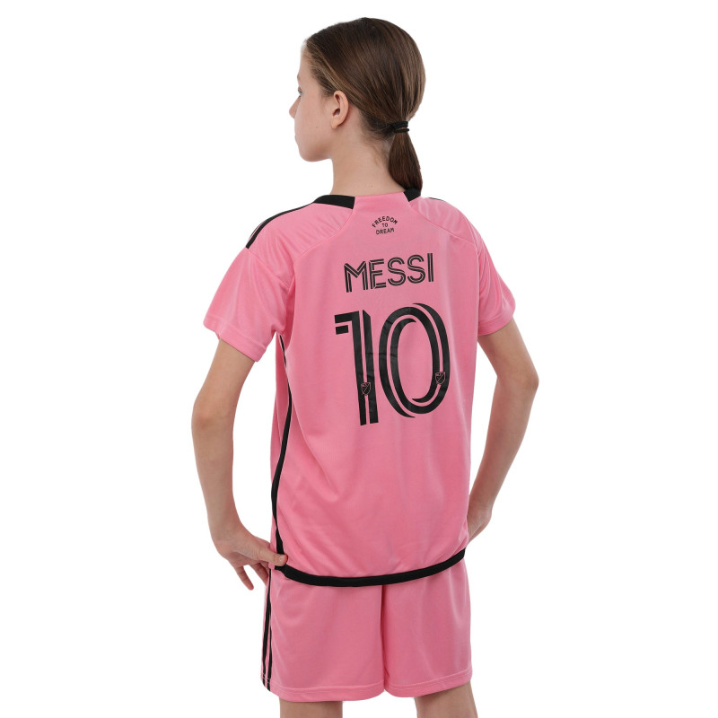 Форма футбольна дитяча із символікою футбольного клубу INTER MIAMI MESSI 10 домашня 2024 SP-Sport CO-3643 105-160см рожевий-чорний