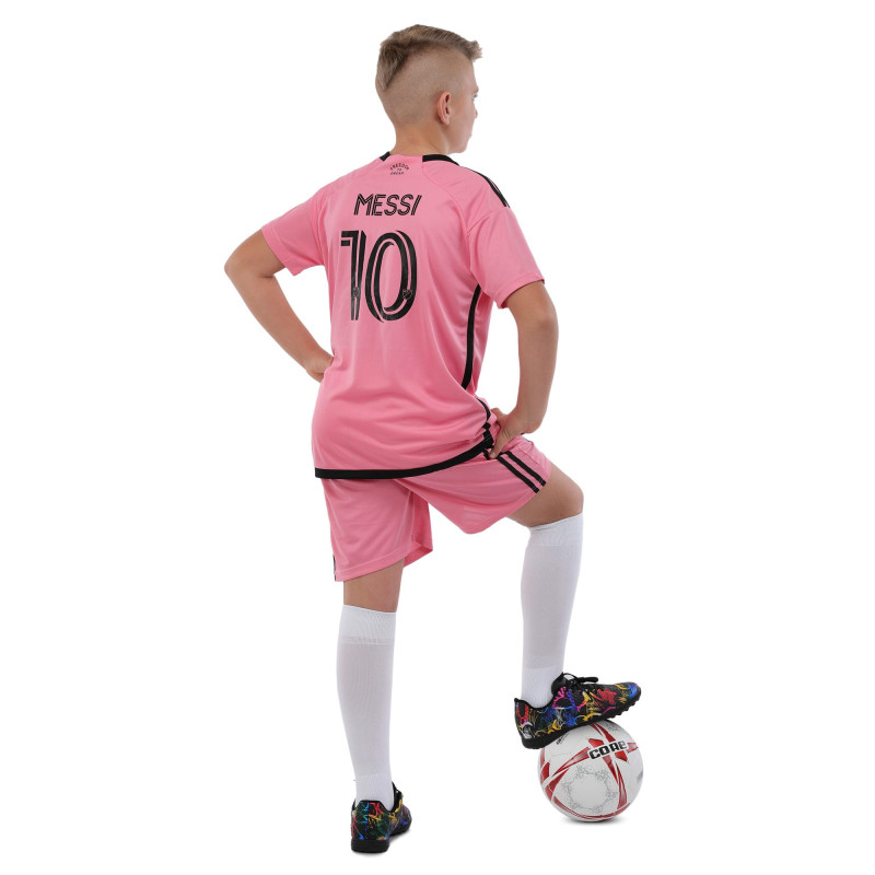 Форма футбольна дитяча із символікою футбольного клубу INTER MIAMI MESSI 10 домашня 2024 SP-Sport CO-3643 105-160см рожевий-чорний