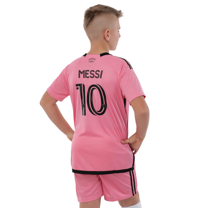 Форма футбольна дитяча із символікою футбольного клубу INTER MIAMI MESSI 10 домашня 2024 SP-Sport CO-3643 105-160см рожевий-чорний