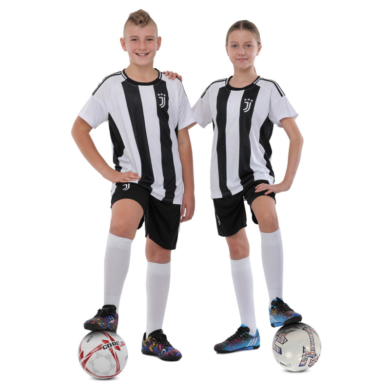 Форма футбольна дитяча із символікою футбольного клубу JUVENTUS домашня 2024 SP-Sport CO-3731 115-160см чорний-білий