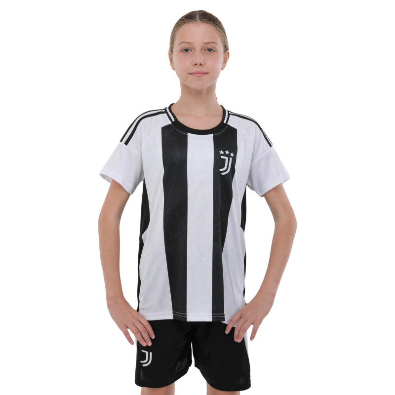 Форма футбольна дитяча із символікою футбольного клубу JUVENTUS домашня 2024 SP-Sport CO-3731 115-160см чорний-білий