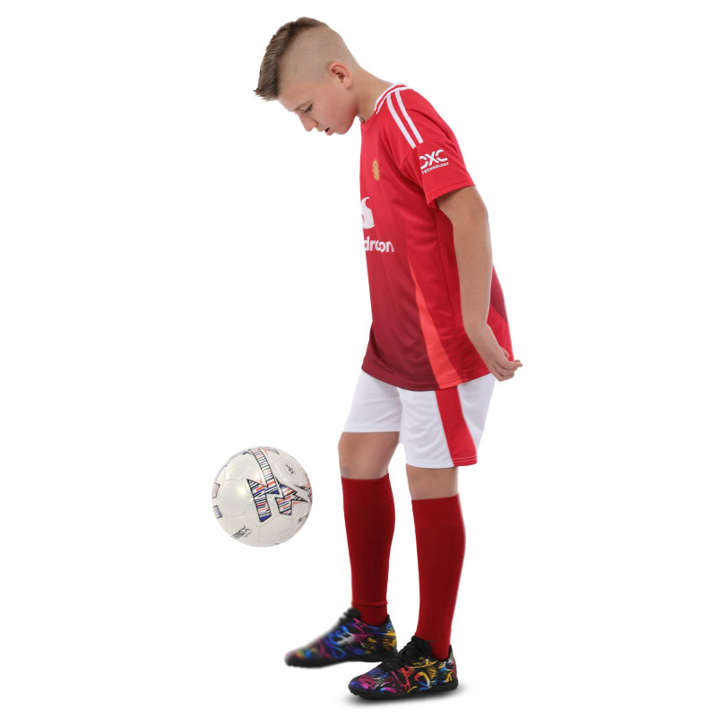 Форма футбольна дитяча із символікою футбольного клубу MANCHESTER UNITED домашня 2024 SP-Sport CO-3761 125-160см червоний