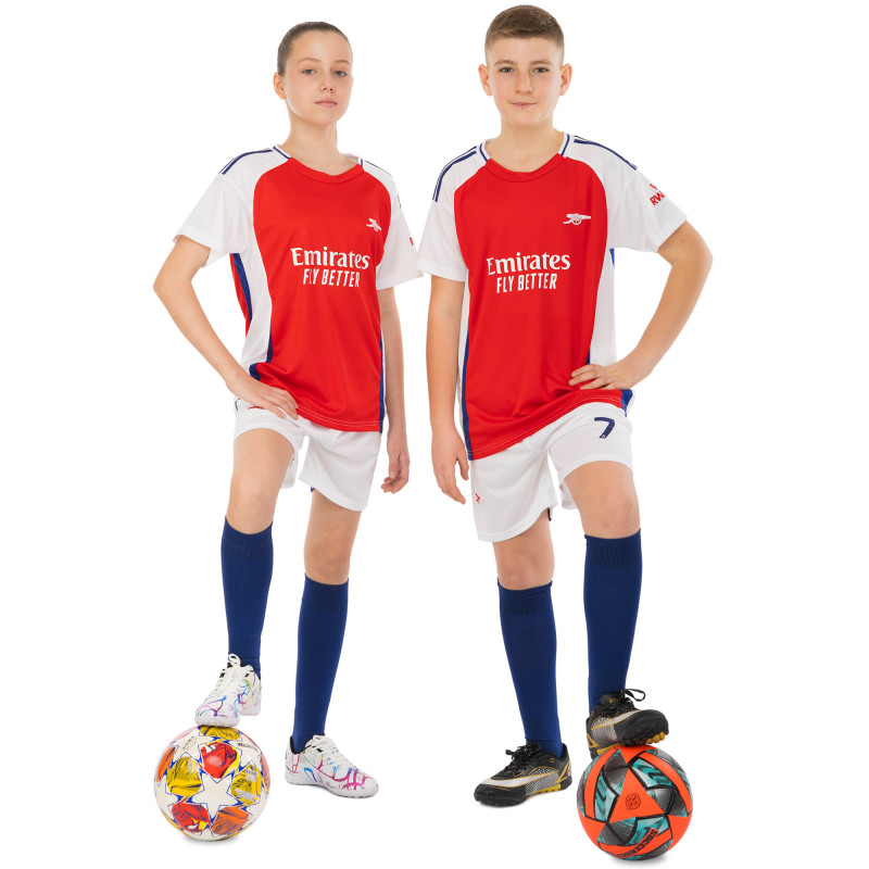 Форма футбольна дитяча із символікою футбольного клубу ARSENAL домашня 2025 SP-Sport CO-4608 20-30 червоний-білий