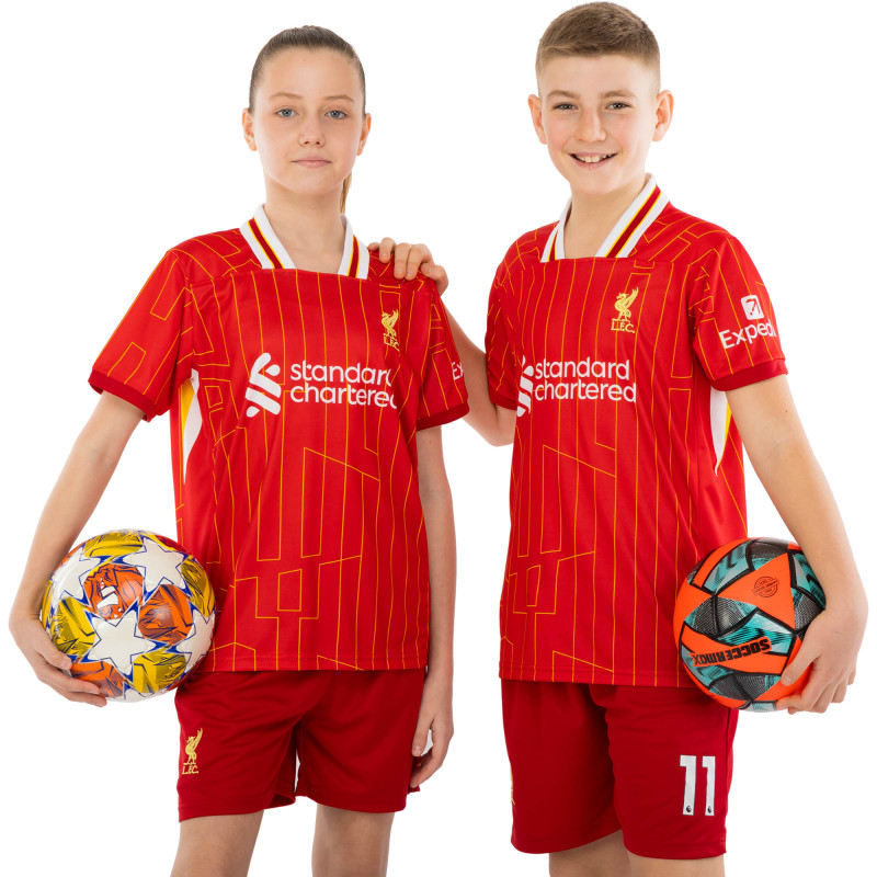 Форма футбольна дитяча із символікою футбольного клубу LIVERPOOL SALAH 11 домашня 2025 SP-Sport CO-4618 20-30 червоний-білий
