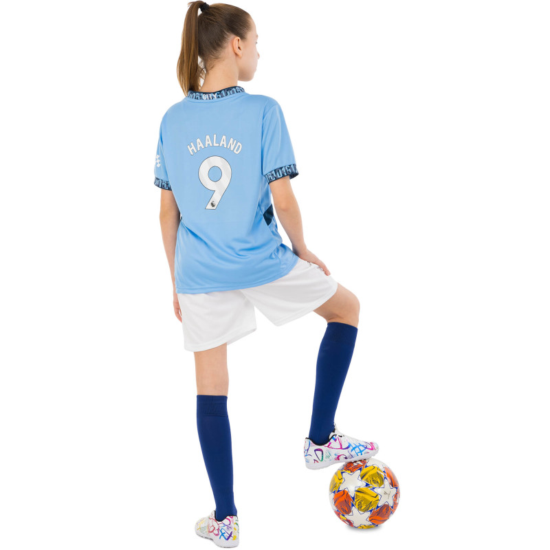 Форма футбольна дитяча із символікою футбольного клубу MANCHESTER CITY HAALAND 9 домашня 2025 SP-Sport CO-4620 20-30 блакитний-білий