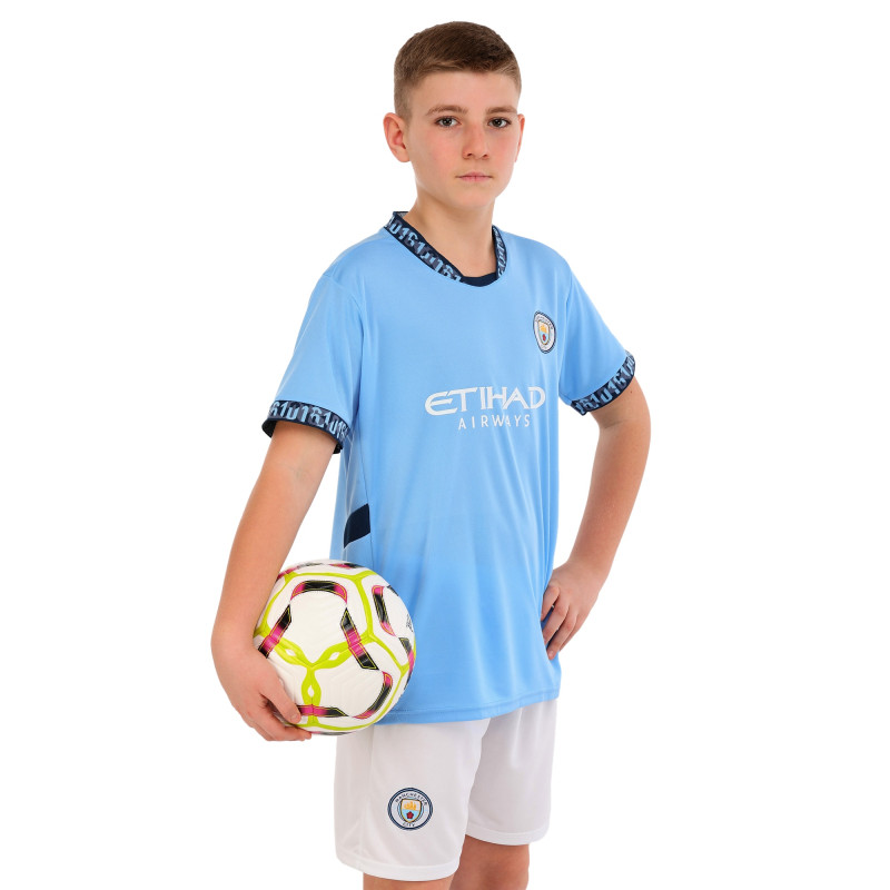 Форма футбольна дитяча із символікою футбольного клубу MANCHESTER CITY HAALAND 9 домашня 2025 SP-Sport CO-4620 20-30 блакитний-білий