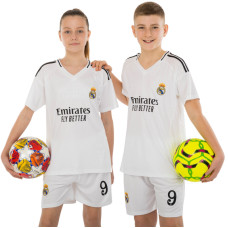 Форма футбольна дитяча із символікою футбольного клубу REAL MADRID MBAPPE 9 домашня 2025 SP-Sport CO-4633 20-30 білий