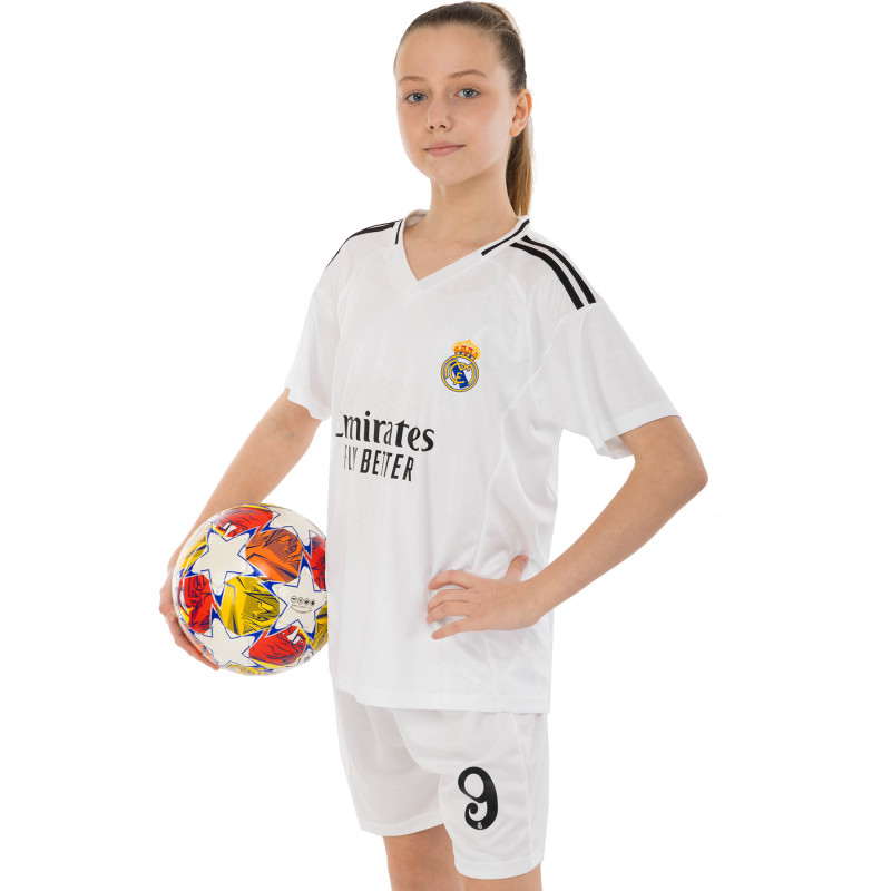 Форма футбольна дитяча із символікою футбольного клубу REAL MADRID MBAPPE 9 домашня 2025 SP-Sport CO-4633 20-30 білий