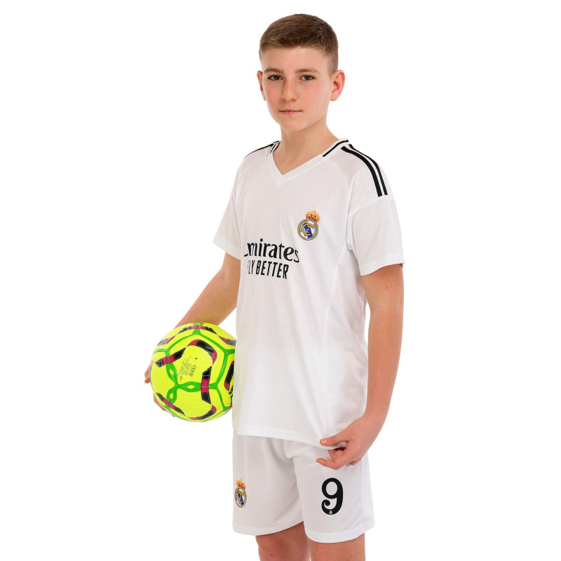 Форма футбольна дитяча із символікою футбольного клубу REAL MADRID MBAPPE 9 домашня 2025 SP-Sport CO-4633 20-30 білий