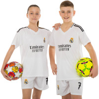 Форма футбольна дитяча із символікою футбольного клубу REAL MADRID VINI JR 7 домашня 2025 SP-Sport CO-4635 20-30 білий