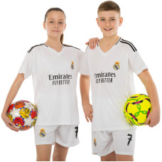 Форма футбольна дитяча із символікою футбольного клубу REAL MADRID VINI JR 7 домашня 2025 SP-Sport CO-4635 20-30 білий