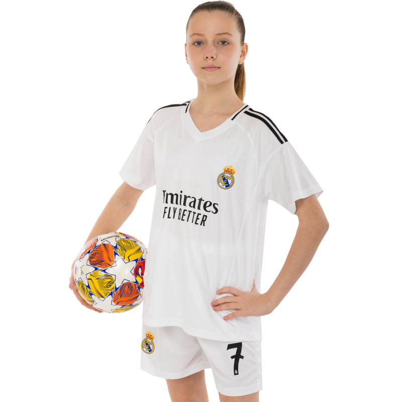 Форма футбольна дитяча із символікою футбольного клубу REAL MADRID VINI JR 7 домашня 2025 SP-Sport CO-4635 20-30 білий