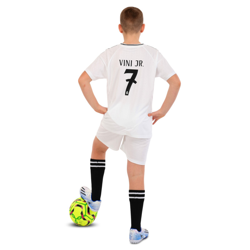 Форма футбольна дитяча із символікою футбольного клубу REAL MADRID VINI JR 7 домашня 2025 SP-Sport CO-4635 20-30 білий