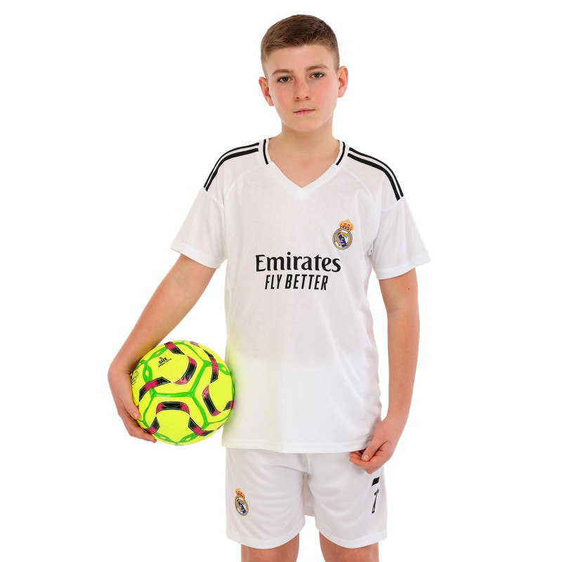 Форма футбольна дитяча із символікою футбольного клубу REAL MADRID VINI JR 7 домашня 2025 SP-Sport CO-4635 20-30 білий