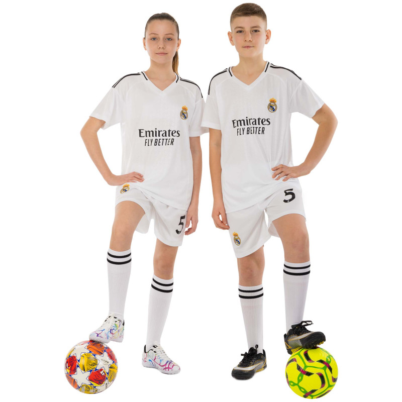 Форма футбольна дитяча із символікою футбольного клубу REAL MADRID BELLINGHAM 5 домашня 2025 SP-Sport CO-4636 20-30 білий