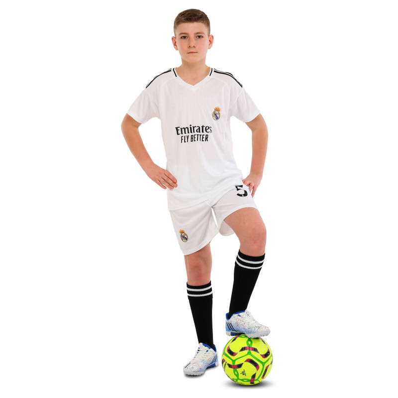 Форма футбольна дитяча із символікою футбольного клубу REAL MADRID BELLINGHAM 5 домашня 2025 SP-Sport CO-4636 20-30 білий