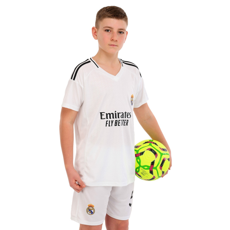 Форма футбольна дитяча із символікою футбольного клубу REAL MADRID BELLINGHAM 5 домашня 2025 SP-Sport CO-4636 20-30 білий