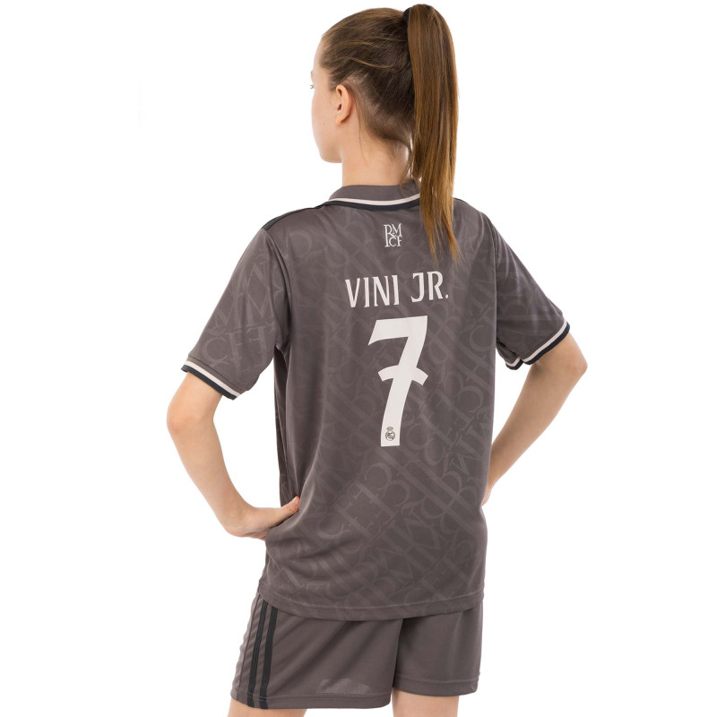 Форма футбольна дитяча із символікою футбольного клубу REAL MADRID VINI JR 7 резервна 2025 SP-Sport CO-4648 20-30 сірий