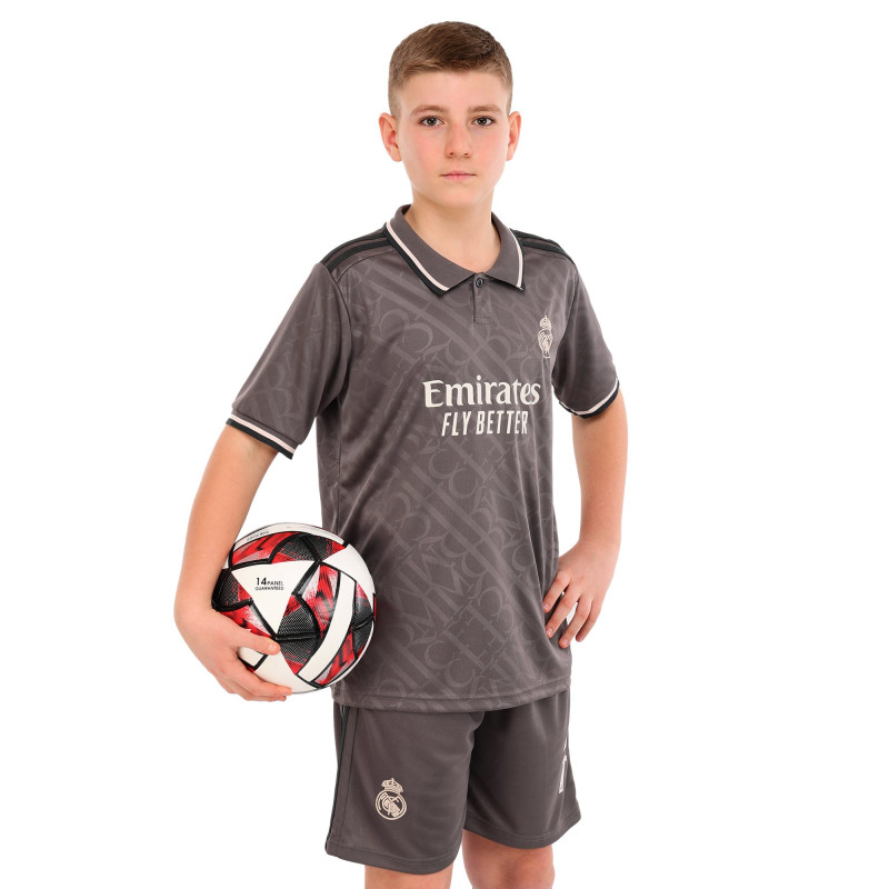 Форма футбольна дитяча із символікою футбольного клубу REAL MADRID VINI JR 7 резервна 2025 SP-Sport CO-4648 20-30 сірий