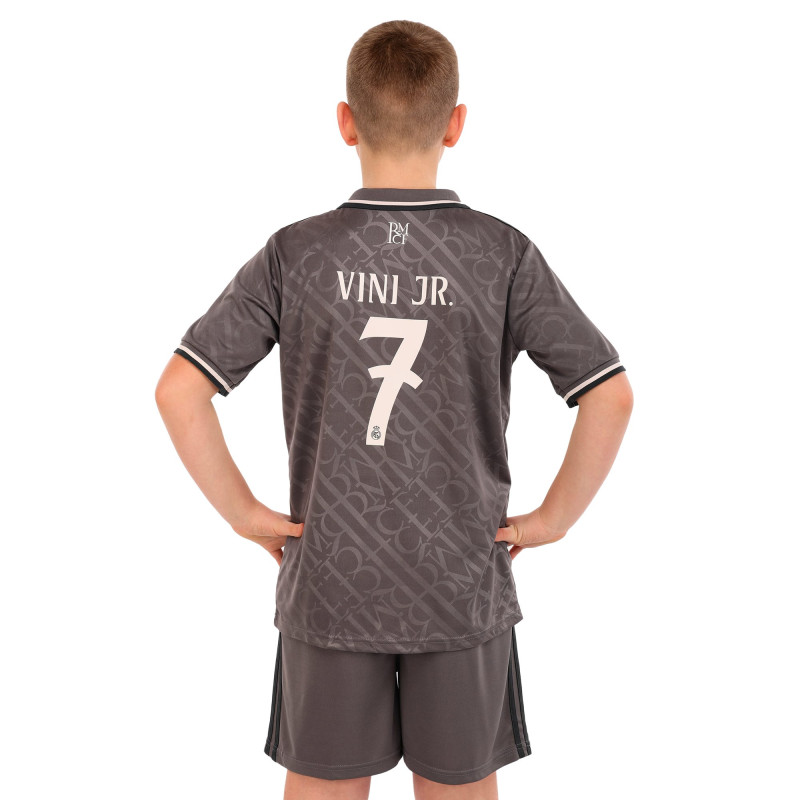 Форма футбольна дитяча із символікою футбольного клубу REAL MADRID VINI JR 7 резервна 2025 SP-Sport CO-4648 20-30 сірий