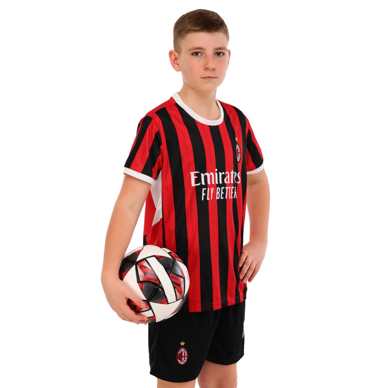 Форма футбольна дитяча із символікою футбольного AC MILAN домашня 2025 SP-Sport CO-4651 20-30 червоний-чорний