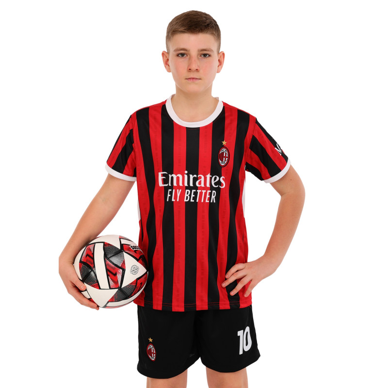 Форма футбольна дитяча із символікою футбольного AC MILAN домашня 2025 SP-Sport CO-4651 20-30 червоний-чорний