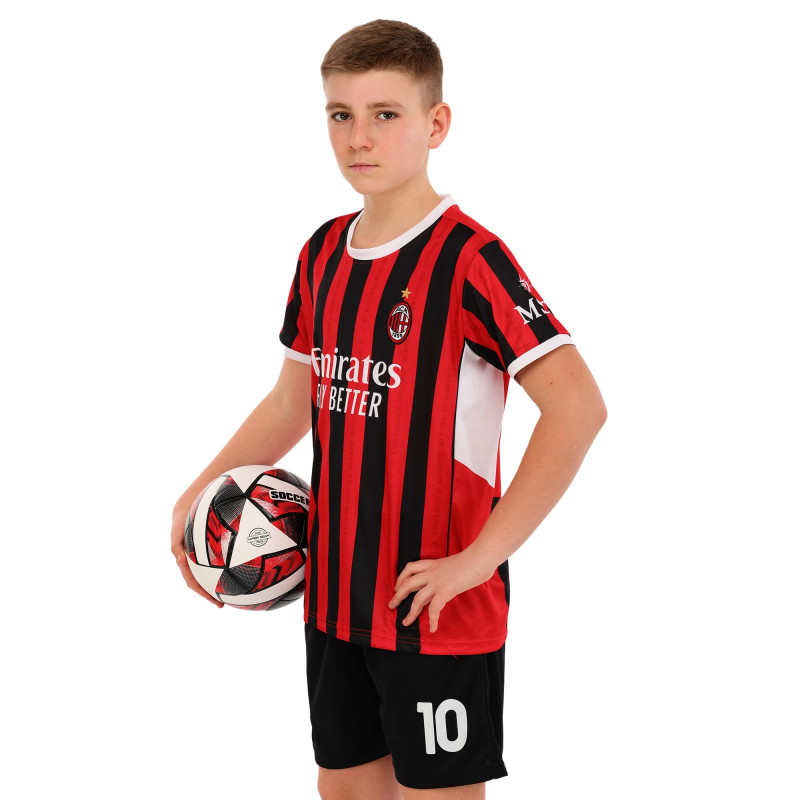 Форма футбольна дитяча із символікою футбольного AC MILAN домашня 2025 SP-Sport CO-4651 20-30 червоний-чорний