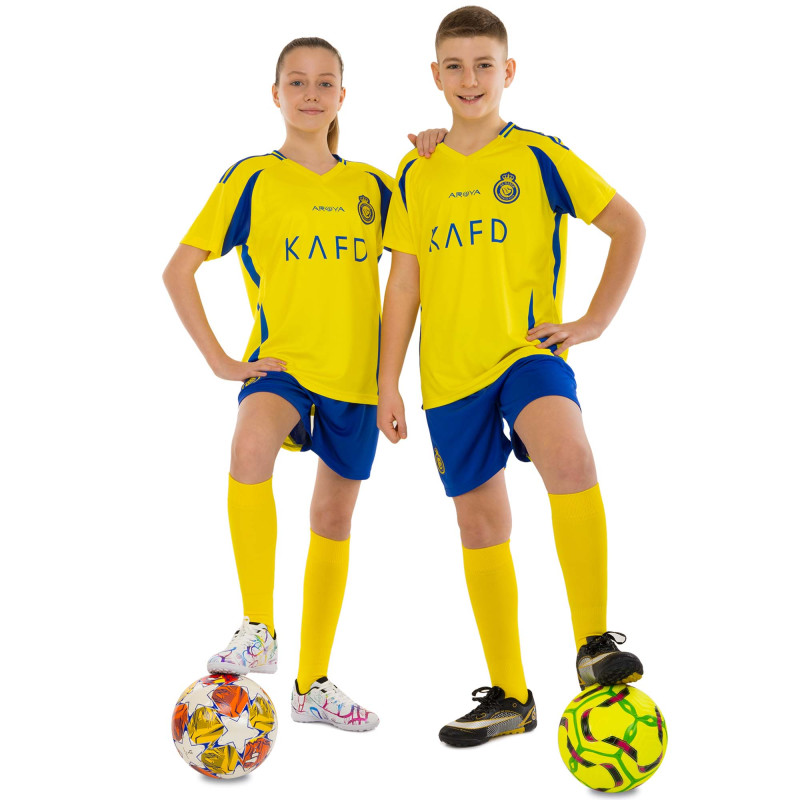 Форма футбольна дитяча із символікою футбольного AL NASSR домашня 2025 SP-Sport CO-4653 20-30 жовтий-синій