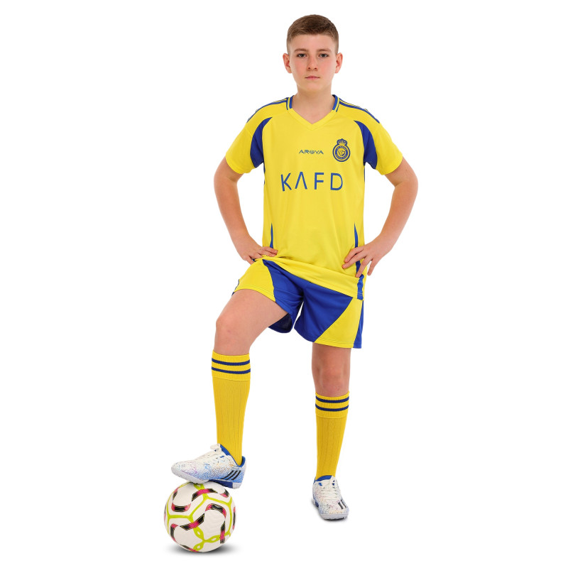 Форма футбольна дитяча із символікою футбольного AL NASSR домашня 2025 SP-Sport CO-4653 20-30 жовтий-синій