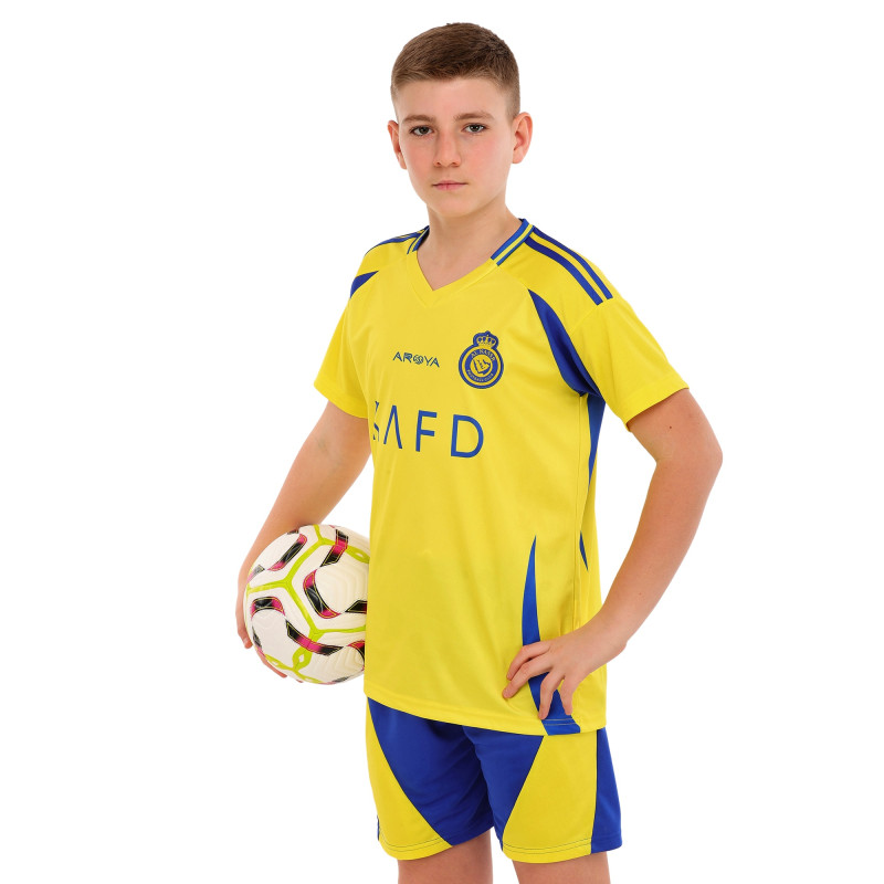 Форма футбольна дитяча із символікою футбольного AL NASSR домашня 2025 SP-Sport CO-4653 20-30 жовтий-синій