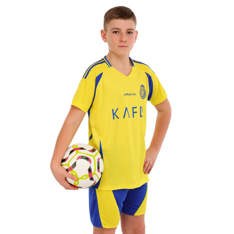 Форма футбольна дитяча із символікою футбольного AL NASSR домашня 2025 SP-Sport CO-4653 20-30 жовтий-синій