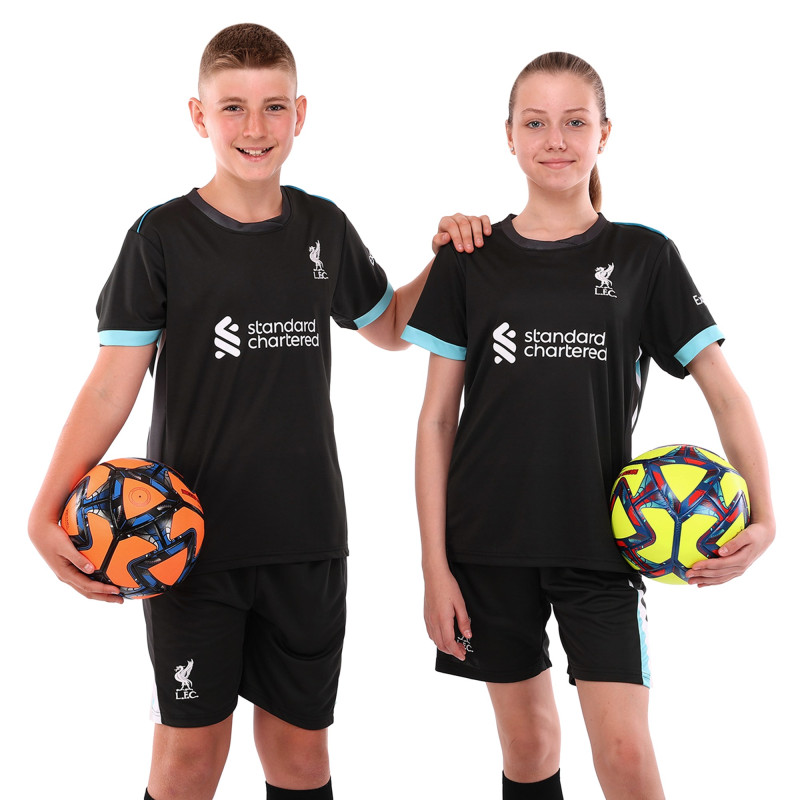 Форма футбольна дитяча із символікою футбольного клубу LIVERPOOL гостьова 2025 SP-Sport CO-4713 20-28 чорний