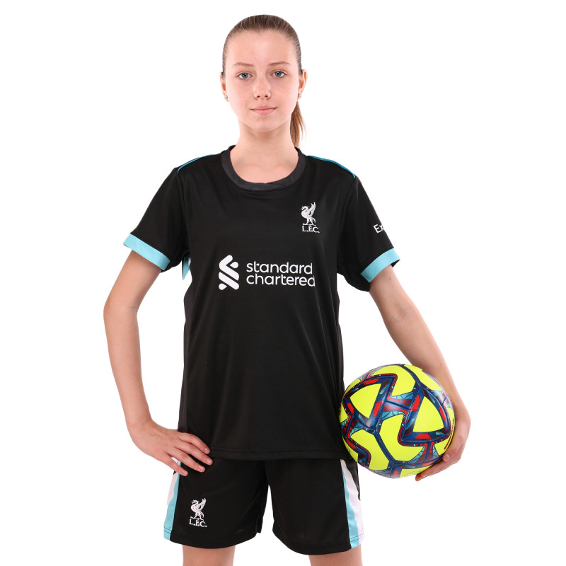 Форма футбольна дитяча із символікою футбольного клубу LIVERPOOL гостьова 2025 SP-Sport CO-4713 20-28 чорний