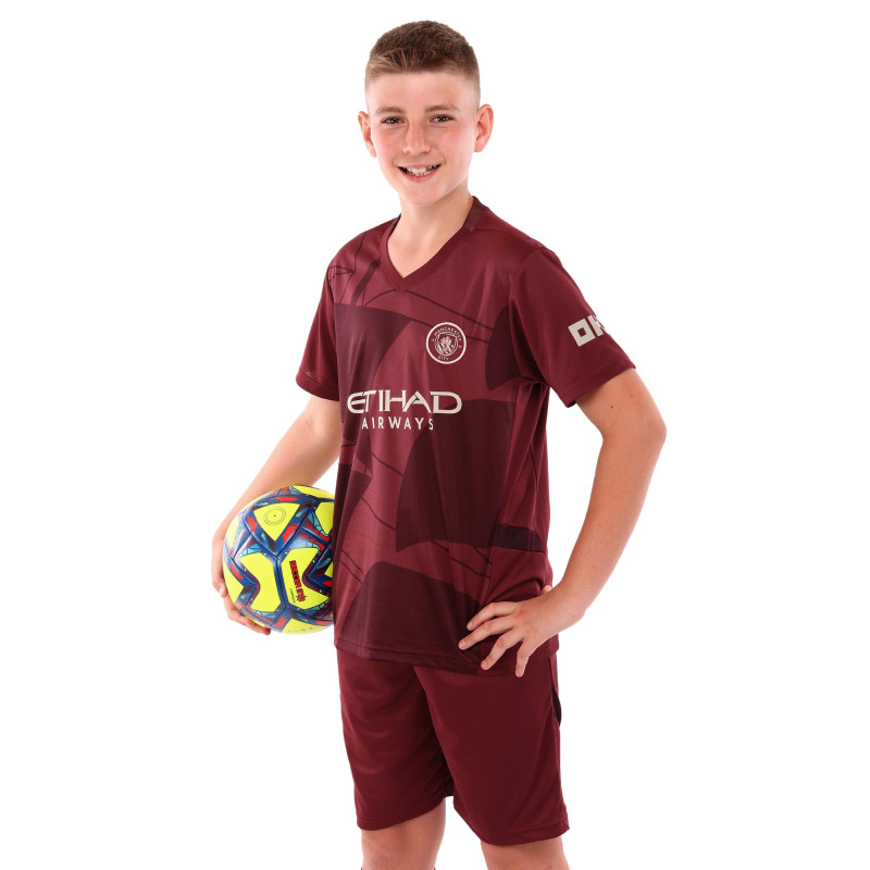 Форма футбольна дитяча із символікою футбольного клубу MANCHESTER CITY резервна 2025 SP-Sport CO-4718 20-28 бордовий