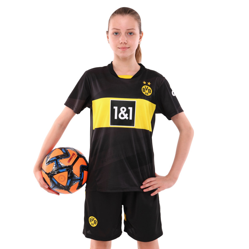 Форма футбольна дитяча із символікою футбольного клубу BORUSSIA DORTMUND гостьова 2025 SP-Sport CO-4749 20-28 чорний-жовтий