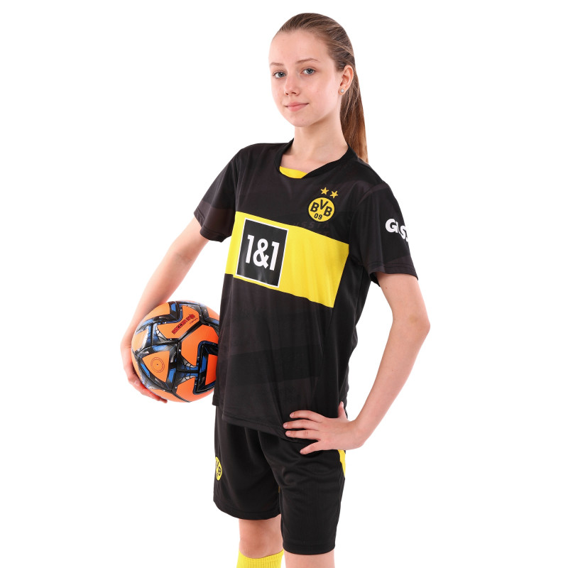 Форма футбольна дитяча із символікою футбольного клубу BORUSSIA DORTMUND гостьова 2025 SP-Sport CO-4749 20-28 чорний-жовтий
