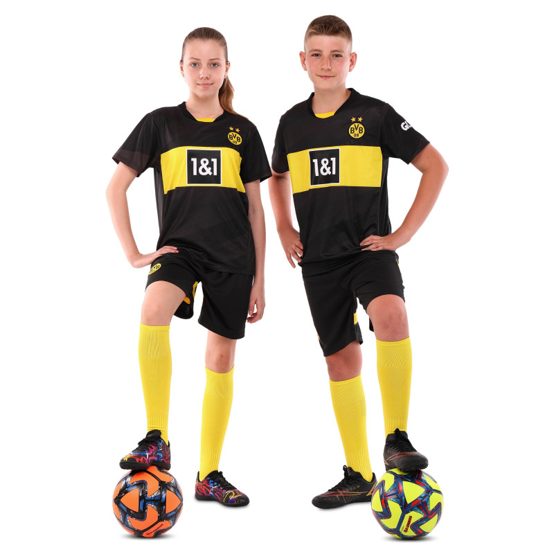 Форма футбольна дитяча із символікою футбольного клубу BORUSSIA DORTMUND гостьова 2025 SP-Sport CO-4749 20-28 чорний-жовтий