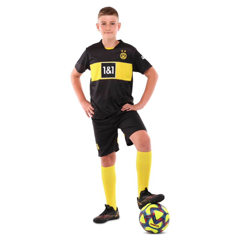 Форма футбольна дитяча із символікою футбольного клубу BORUSSIA DORTMUND гостьова 2025 SP-Sport CO-4749 20-28 чорний-жовтий