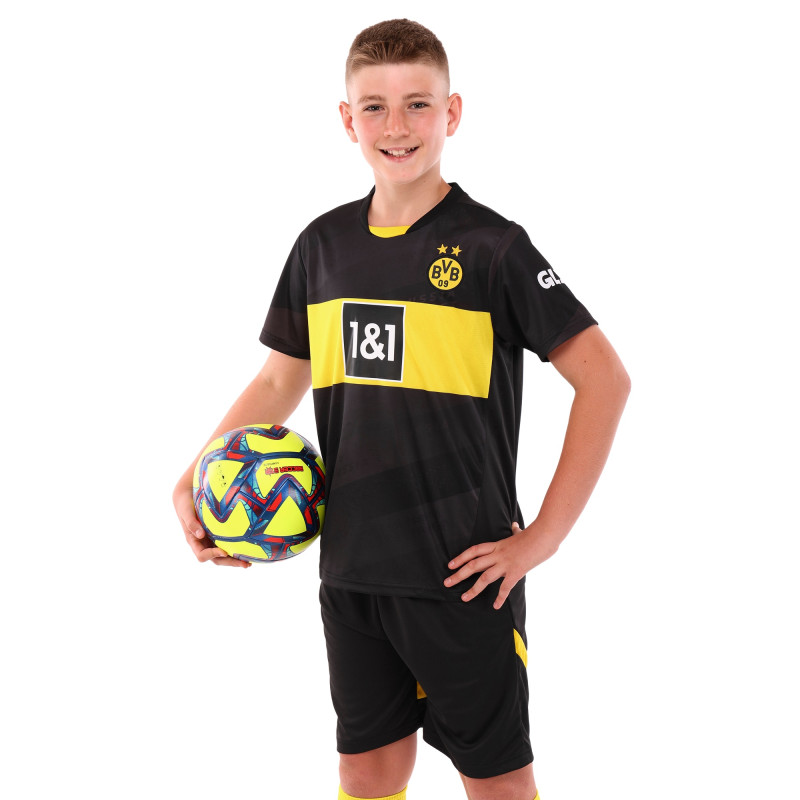 Форма футбольна дитяча із символікою футбольного клубу BORUSSIA DORTMUND гостьова 2025 SP-Sport CO-4749 20-28 чорний-жовтий