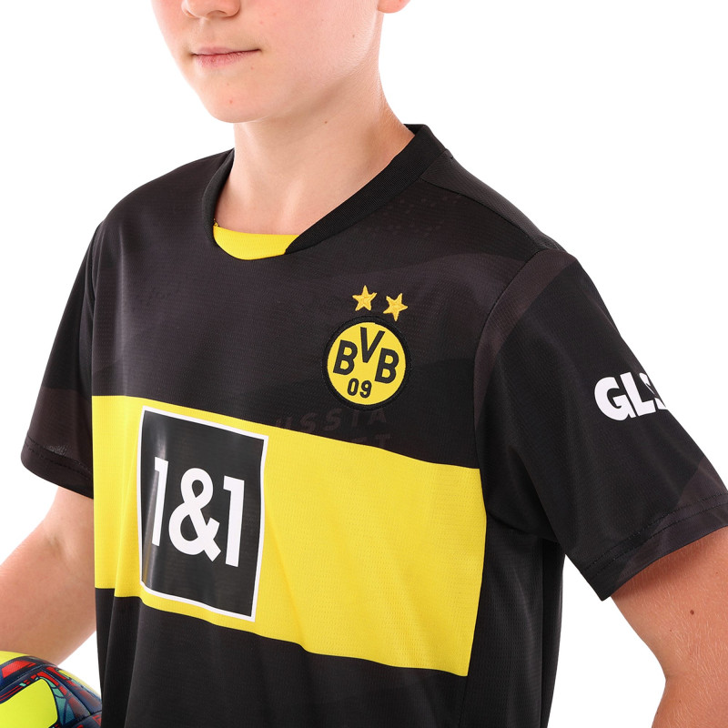 Форма футбольна дитяча із символікою футбольного клубу BORUSSIA DORTMUND гостьова 2025 SP-Sport CO-4749 20-28 чорний-жовтий
