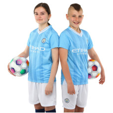 Форма футбольна дитяча із символікою футбольного клубу MANCHESTER CITY домашня 2024 SP-Sport CO-6317 20-28 блакитний