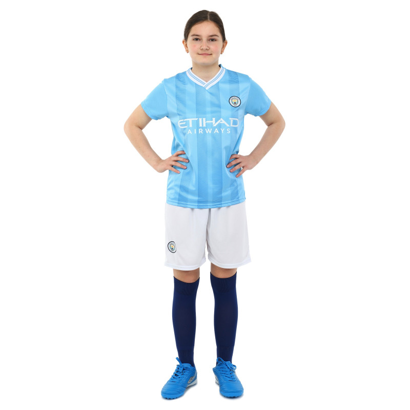 Форма футбольна дитяча із символікою футбольного клубу MANCHESTER CITY домашня 2024 SP-Sport CO-6317 20-28 блакитний