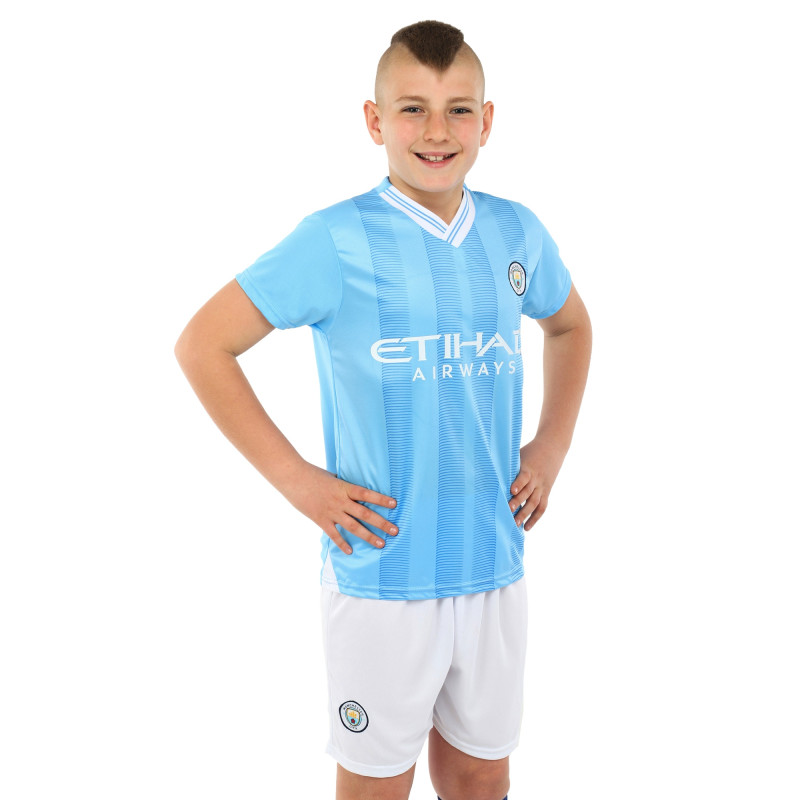 Форма футбольна дитяча із символікою футбольного клубу MANCHESTER CITY домашня 2024 SP-Sport CO-6317 20-28 блакитний