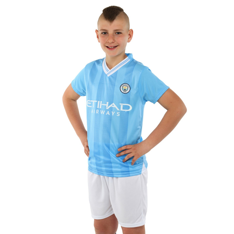 Форма футбольна дитяча із символікою футбольного клубу MANCHESTER CITY домашня 2024 SP-Sport CO-6317 20-28 блакитний