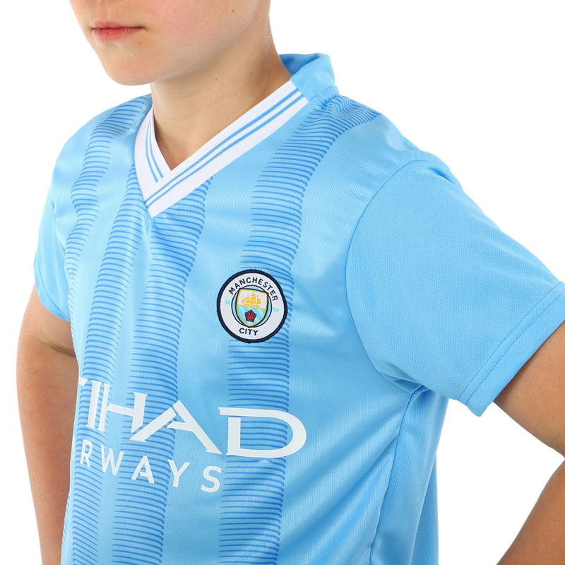 Форма футбольна дитяча із символікою футбольного клубу MANCHESTER CITY домашня 2024 SP-Sport CO-6317 20-28 блакитний
