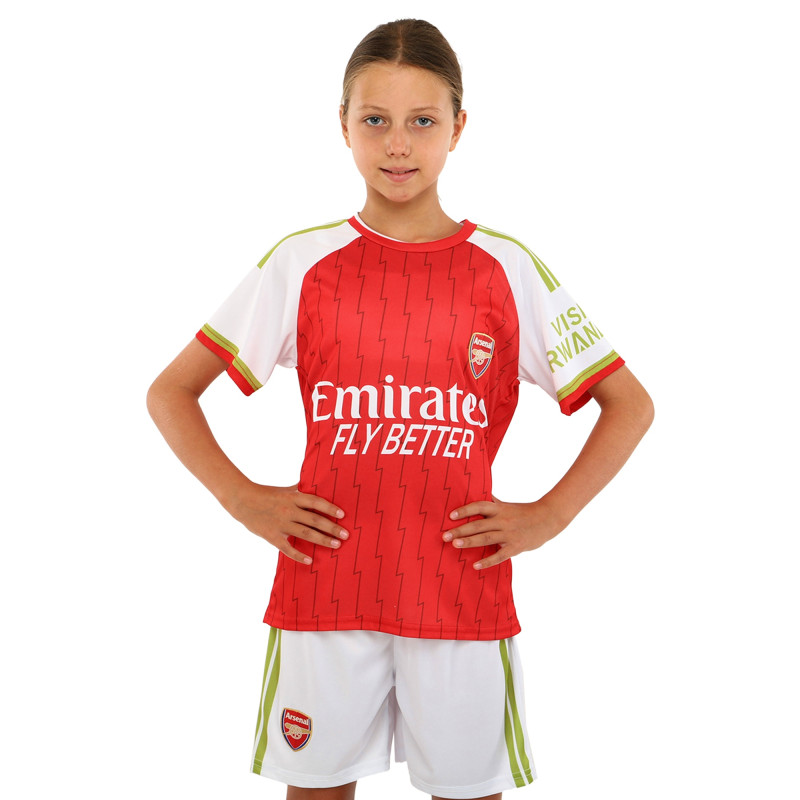 Форма футбольна дитяча із символікою футбольного клубу ARSENAL домашня 2024 SP-Sport CO-7180 ​​XS-XL білий-червоний