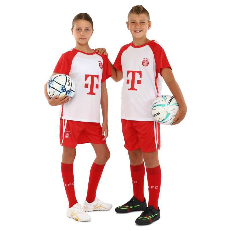 Форма футбольна дитяча із символікою футбольного клубу BAYERN MUNCHEN домашня 2024 SP-Sport CO-7187 XS-XL білий-червоний