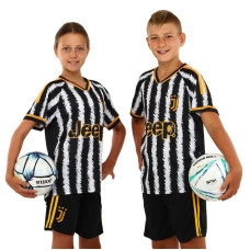 Форма футбольна дитяча із символікою футбольного клубу JUVENTUS домашня 2024 SP-Sport CO-7193 XS-XL білий-чорний