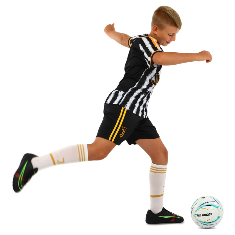 Форма футбольна дитяча із символікою футбольного клубу JUVENTUS домашня 2024 SP-Sport CO-7193 XS-XL білий-чорний
