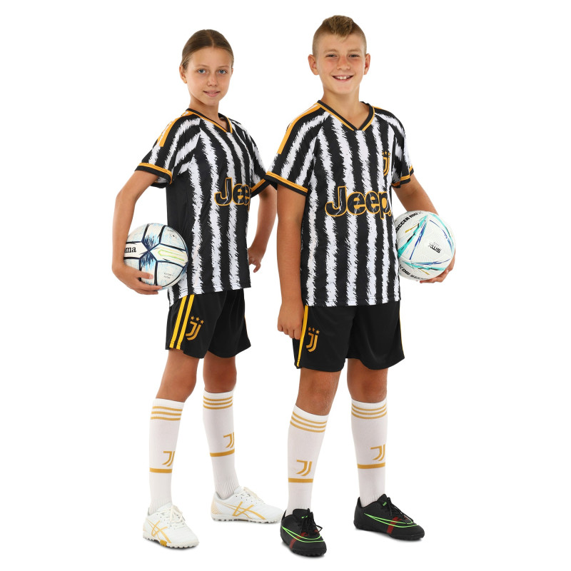 Форма футбольна дитяча із символікою футбольного клубу JUVENTUS домашня 2024 SP-Sport CO-7193 XS-XL білий-чорний